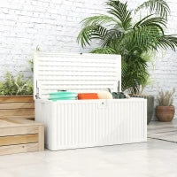 Baule da Esterno da 515L in PE Impermeabile e Scanalato, 140x68x68 cm, Bianco