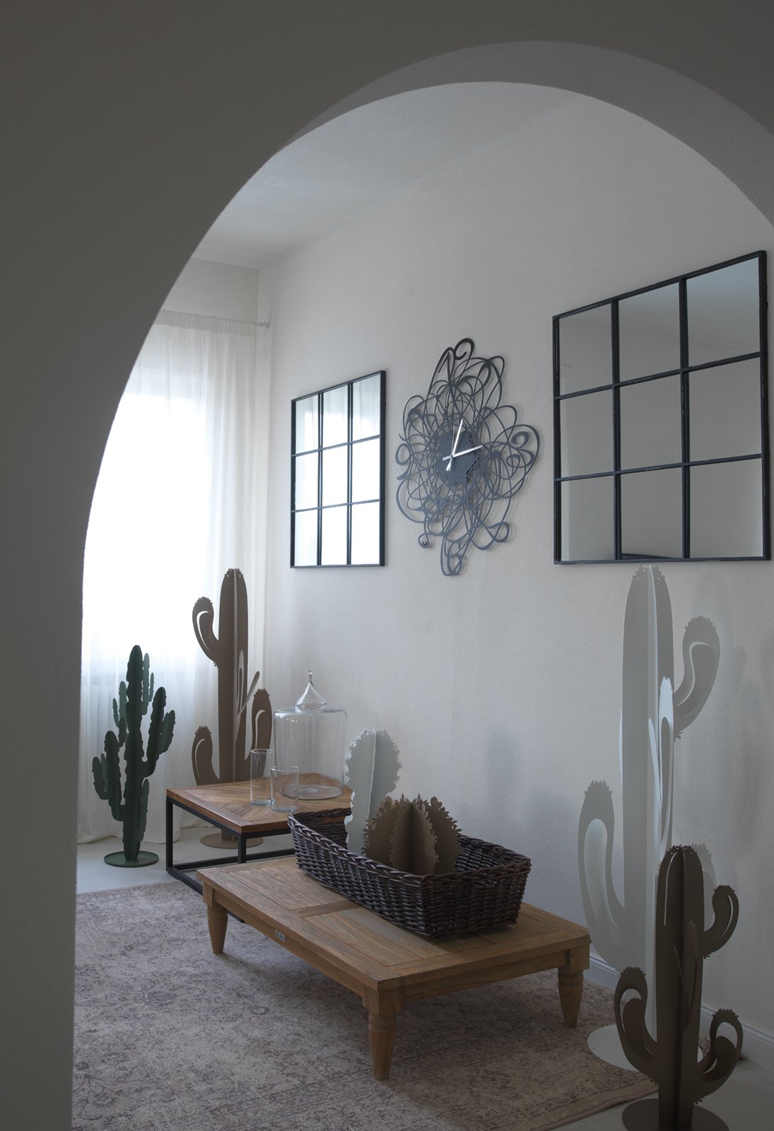 Orologio da parete Big Doodle Ø90 cm in ferro nero con numeri e cornice intrecciata Design moderno decorativo Lancette bianche Made in Italy