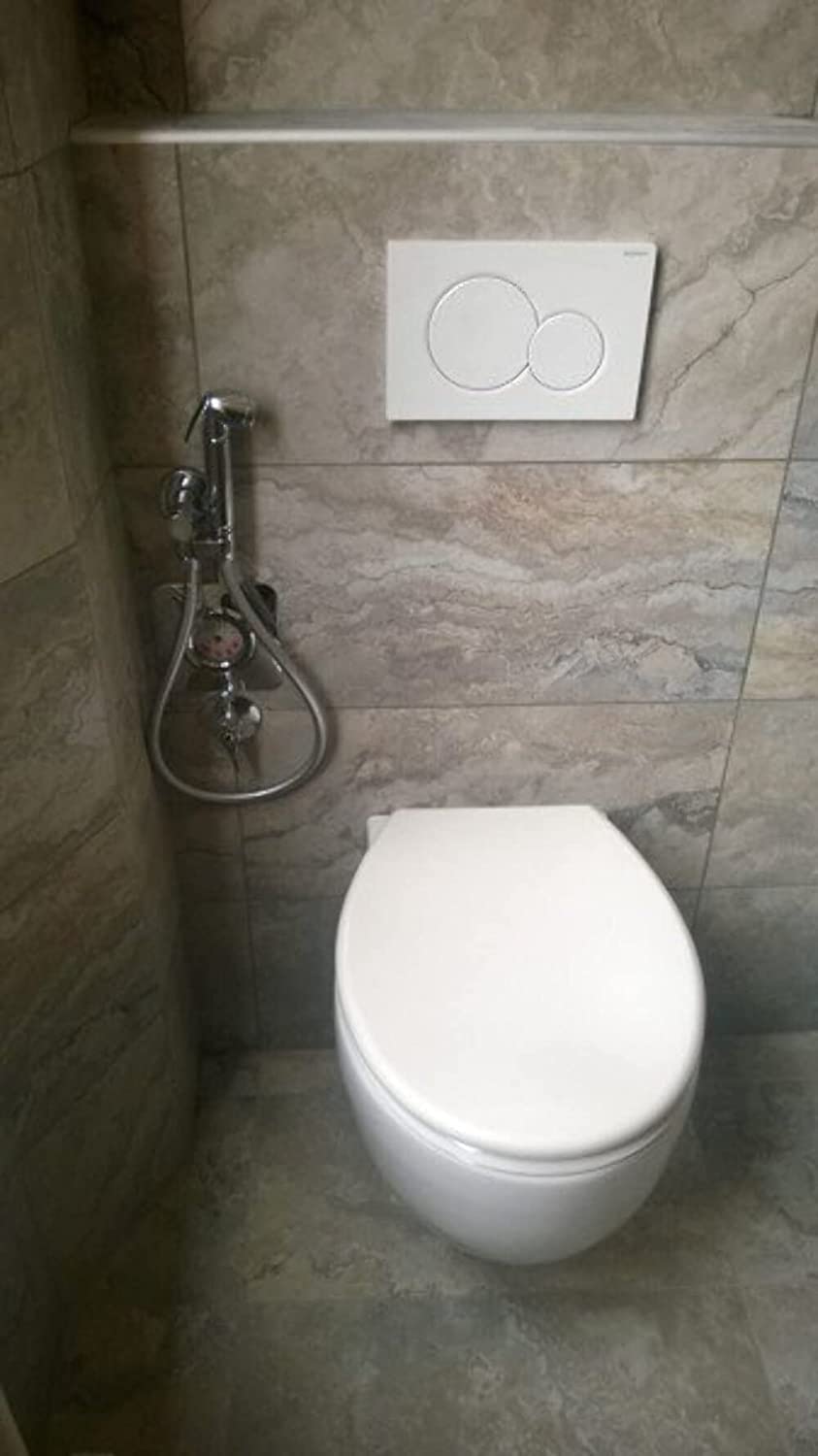 Kit idroscopino cromato con chiusura automatica flessibile cm 120 con supporto