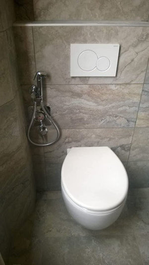 Kit idroscopino cromato con chiusura automatica flessibile cm 120 con supporto