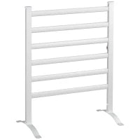 Scaldasalviette Elettrico da 140W a 6 Barre con Temperatura 45°C-55°C, in Alluminio, 69x36x90 cm, Argento