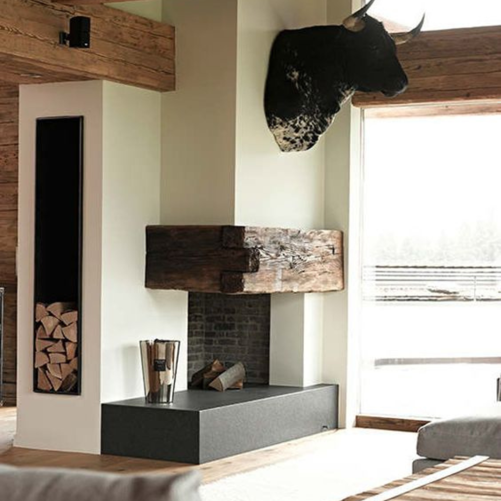 Camino legna prefabbricato refrattario focolare aperto reversibile ds100 ref