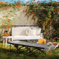 Lettino da Campeggio Pieghevole per Adulti con Cuscino Integrato e Tasca Laterale, Grigio