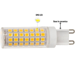 Optonica 1644 lampadina led g9 dimmerabile 6w 6000k luce fredda 550 lm