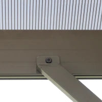 Gazebo da Giardino 3x3m con Tetto in Policarbonato e Zanzariere, Caffè e Khaki