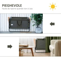 Sedia Campeggio Doppia a 2 Posti, Pieghevole con Maniglia e Braccioli, 141x67x80cm, Verde