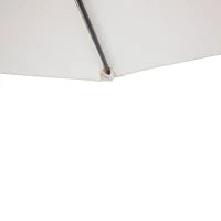 Ombrellone Semicircolare da Parete per Giardino 2.7x1.5 m con Apertura a Manovella, Bianco