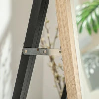 Specchio Moderno a Figura Intera da Parete e Autoportante, 37x157 cm, Bianco e Legno