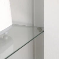 Credenza Moderna a 2 Ante con Mensole Regolabili in Legno e Vetro, 76x36x160cm, Bianco