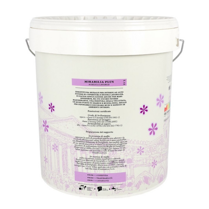 Mirabilia plus idropittura acrilica lavabile per interni *** formato 13 lt, confezione 1