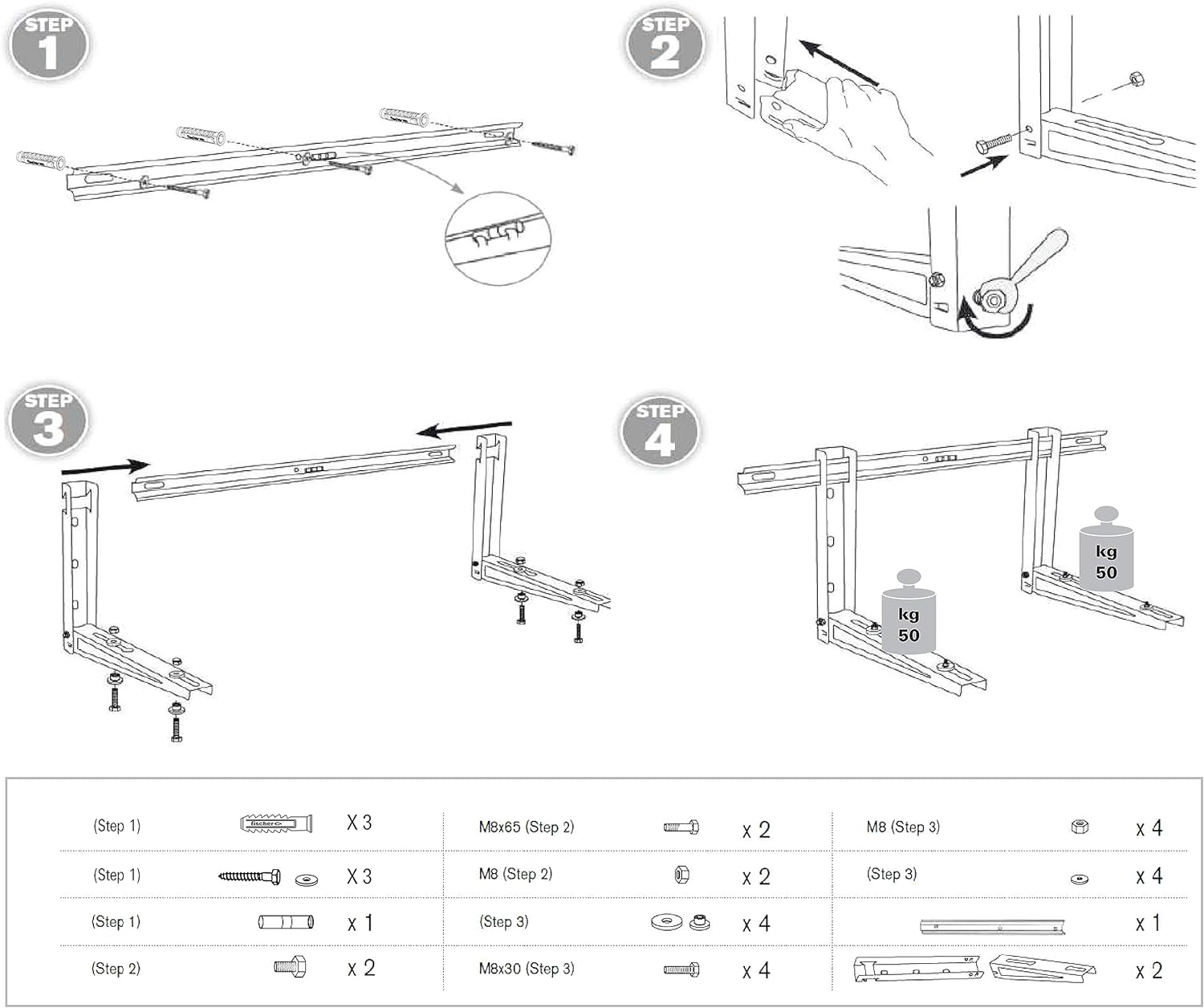 Staffe per climatizzatore unità esterna klima klik 420 42x40x72 fischer