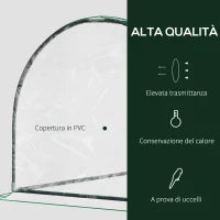 Serra da giardino a Tunnel in Acciaio e con Copertura in PVC, 200x100x80 cm, Trasparente e Verde