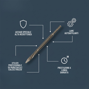 Scalpello a punta sds plus 250 mm per materiali edili alta prestazione