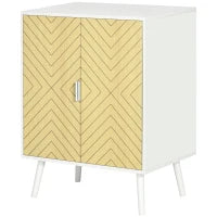 Credenza Moderna in Legno, Mobiletto Multiuso con Ripiani per Soggiorno, Camera o Ingresso con 2 Antine e Mensola Regolabile, 60x40x80cm