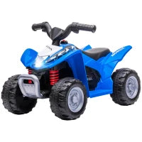Quad Elettrico per Bambini 18-36 Mesi con Luci LED, Clacson e Pedali, 65.5x38.5x43.5 cm, Blu