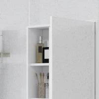 kleankin Armadietto Bagno con Specchio, Ripiani e Scaffale Regolabile, Montaggio a Parete, 60x15x76cm, Bianco