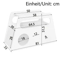 Tavolino Salvaspazio con Ruote, Angoli Arrotondati per Soggiorno e Camera da Letto, 81x33x51.5 cm, Bianco