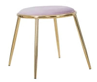 Sgabello Glam Emily Rosa Cm Ø 45X45 (Misura Gambe Cm 45)