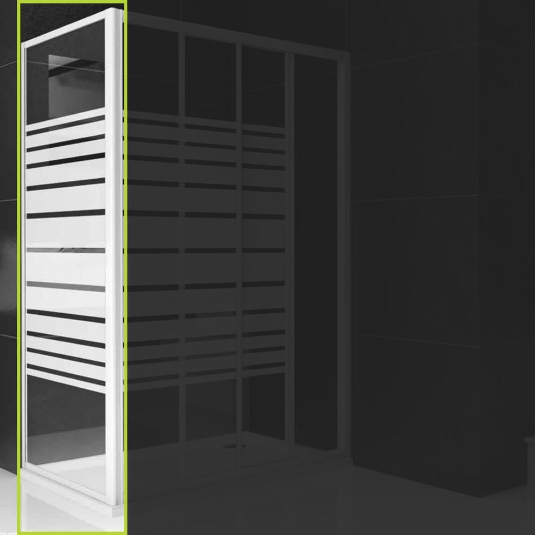 Ogomondo lato fisso per box doccia slide cristallo temprato bianco *** misure 78-80,5xh185 cm serigrafato, confezione 1