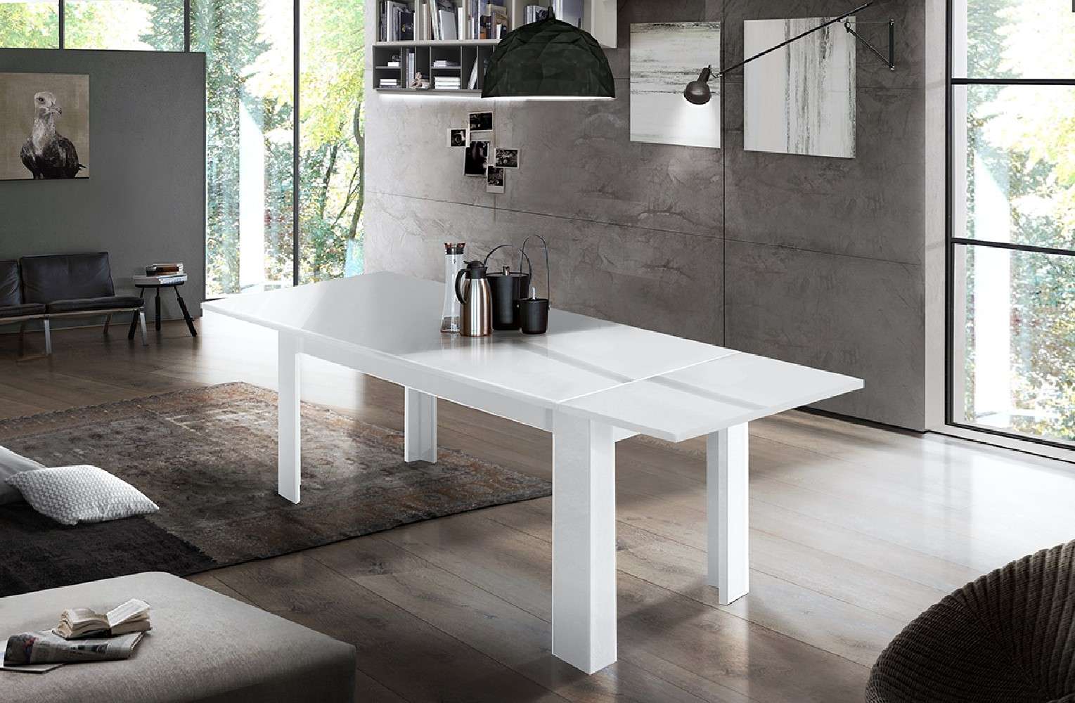 Tavolo sala da pranzo design allungabile 90x160-210 legno olmo Jesi Pearl
