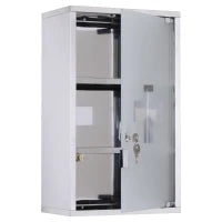 Armadietto medicinali 50x30x18cm Cassetta mobile bagno primo soccorso in acciaio inox con serratura