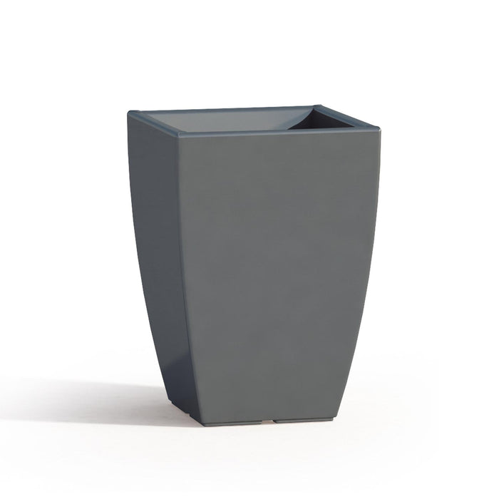 Vaso Parodia Resina Quadrato Grigio H50 33x33Cm