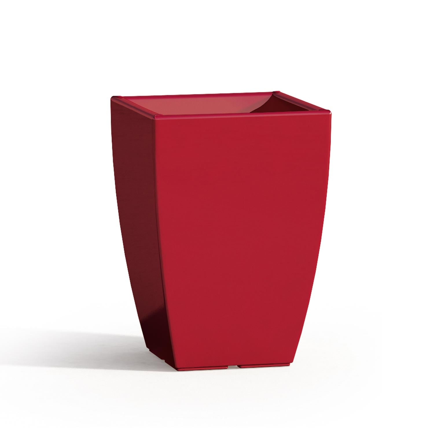 Vaso Parodia Resina Quadrato Rosso H50 33x33Cm