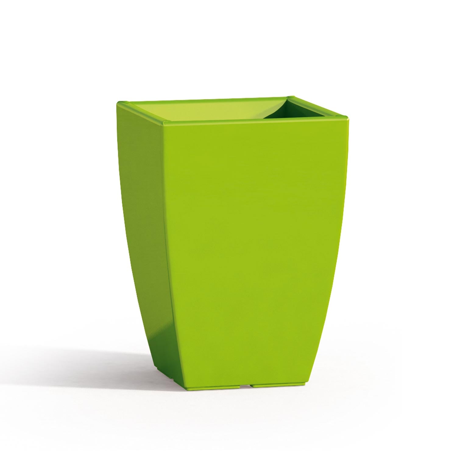 Vaso Parodia Resina Quadrato Verde H50 33x33Cm