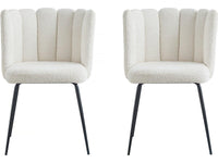 Set 2 Sedie da Giardino Design Riccio Crema Metallo e Tessuto Habitat et Jardin