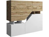 Credenza Alta Bianca Moderna 120 cm MDF Marrone Habitat et Jardin