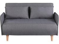 Divano Letto Pieghevole 2 Posti Grigio Convertibile 140cm Habitat et Jardin