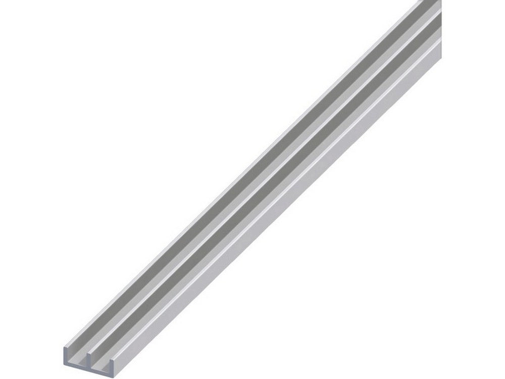 1pz profilo ad uu alluminio argento satinato mm. 18x20x1 mt. 2 cod:ferx.vit53830