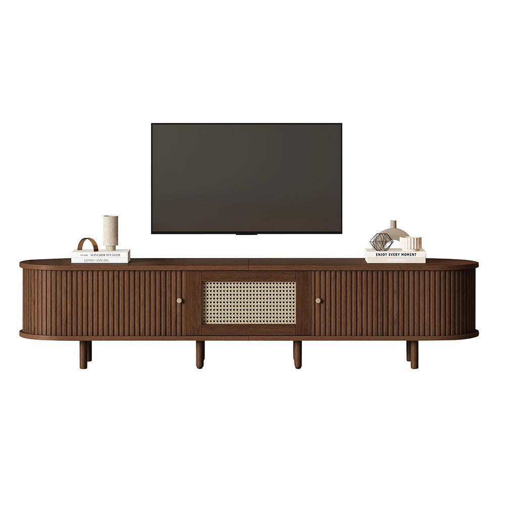 Mobile TV rotan - Xylo - 180cm noce piedi regolabili 30kg