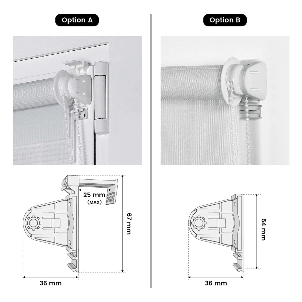 Tenda a Rullo giorno / notte installazione senza foratura EasyFix Bianco 60x180 cm
