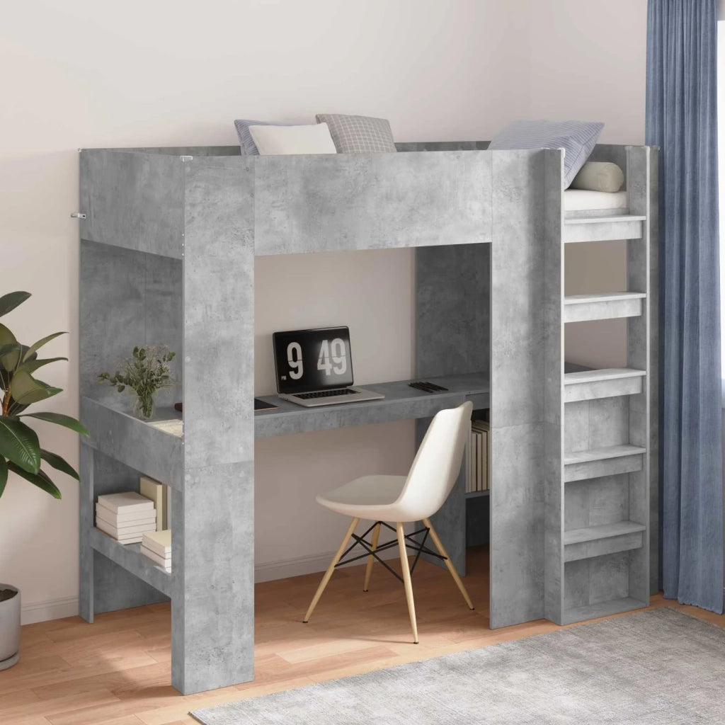 Struttura letto a castello con scrivania Grigio cemento 3410438