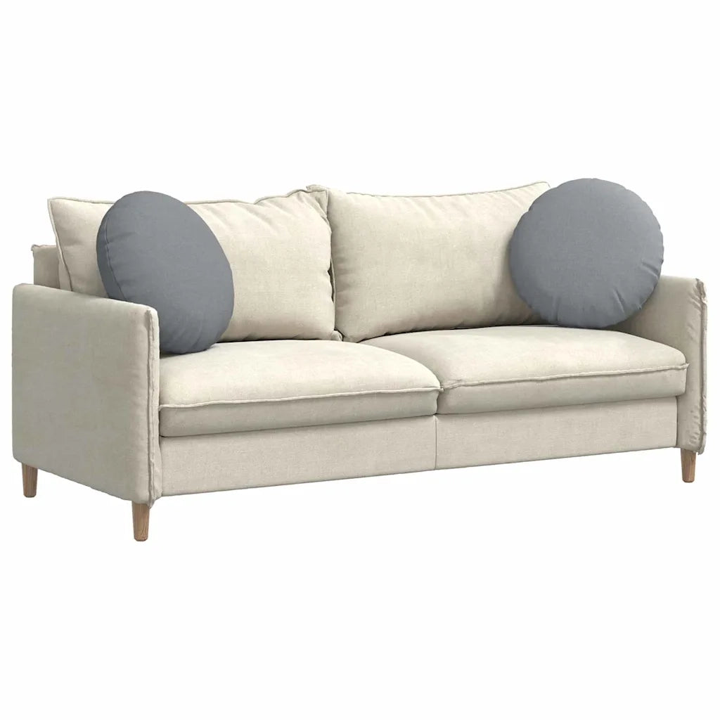 Cuscini per Seduta 2 pcs Grigio chiaro Ø50 x 19 cm Tessuto