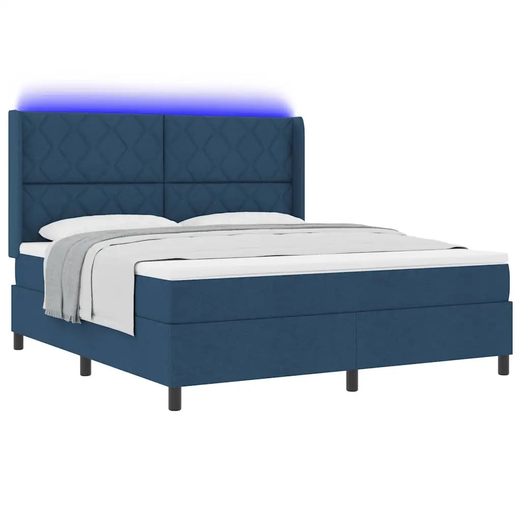 Letto a molle con materasso Blu 180 x 200 cm Tessuto 3343587