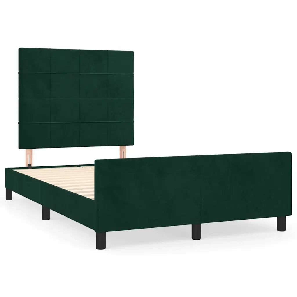Giroletto senza Materasso Verde Scuro 120x190 cm Velluto