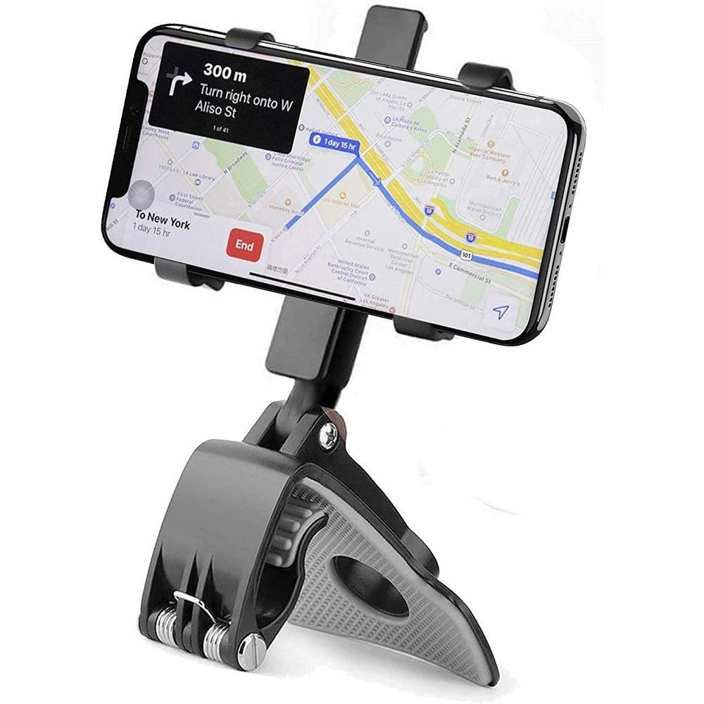 Trade Shop - Supporto Telefono Per Cruscotto Auto Clip Molla Regolabile A 360° Gps Smartphone -