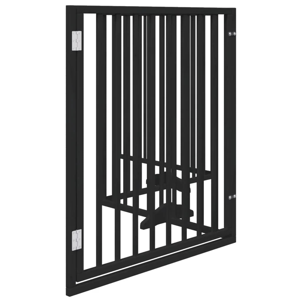 Cancelletto di sicurezza per cani e animali domestici porta in legno di pioppo nero a 4 pannelli 02_0023353