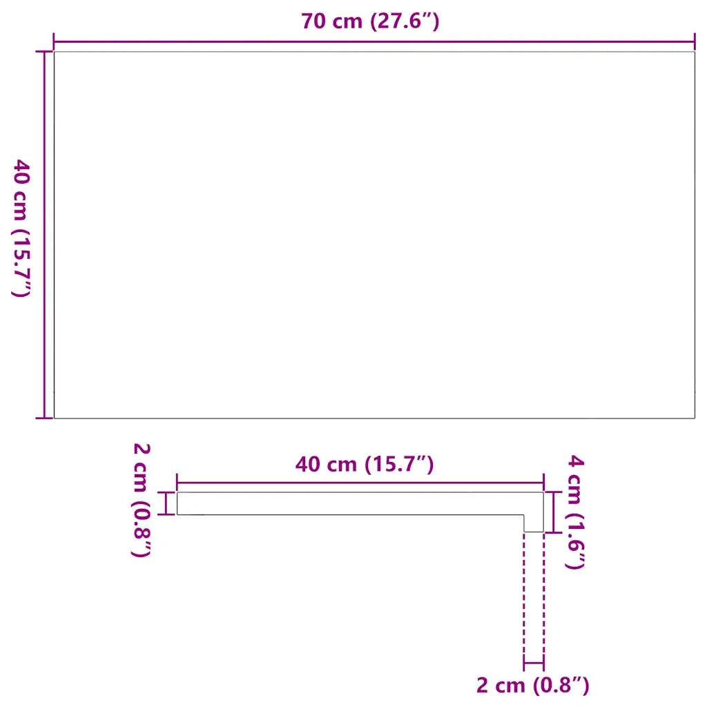 vidaXL Davanzali 2 pz Marrone Scuro 70x40x2 cm Legno Massello Rovere