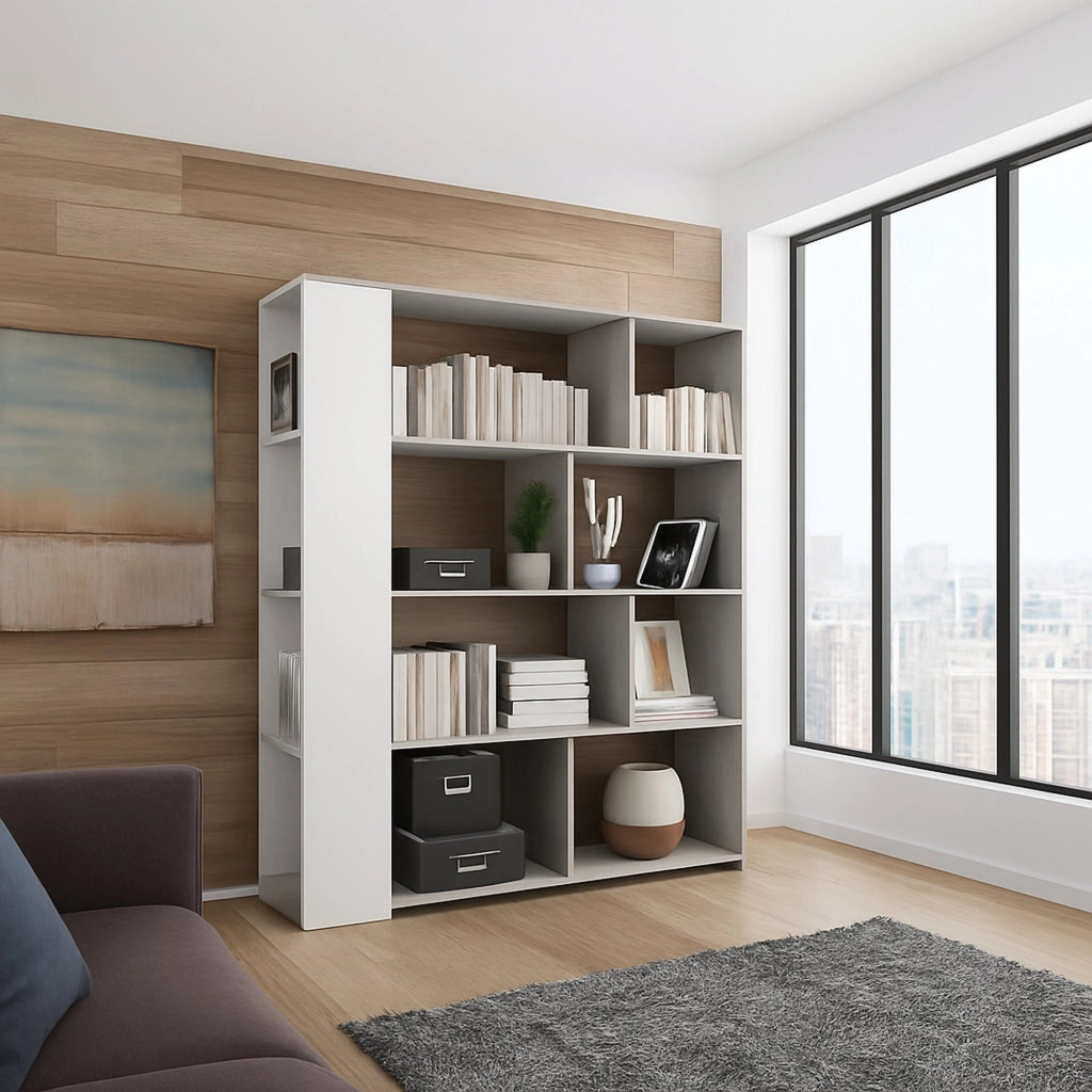 Biblioteca Oro, Libreria 6 Ripiani, 129x33x174h cm Bianco