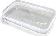 Zak con chiusura trasparente con organizzatore - tasche medico trasportabili in plastica rigida - organizzatore per snack per viaggi - bianco - Large .