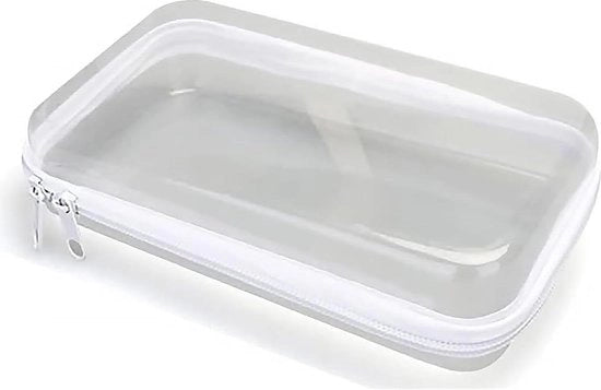 Zak con chiusura trasparente con organizzatore - tasche medico trasportabili in plastica rigida - organizzatore per snack per viaggi - bianco - Large .