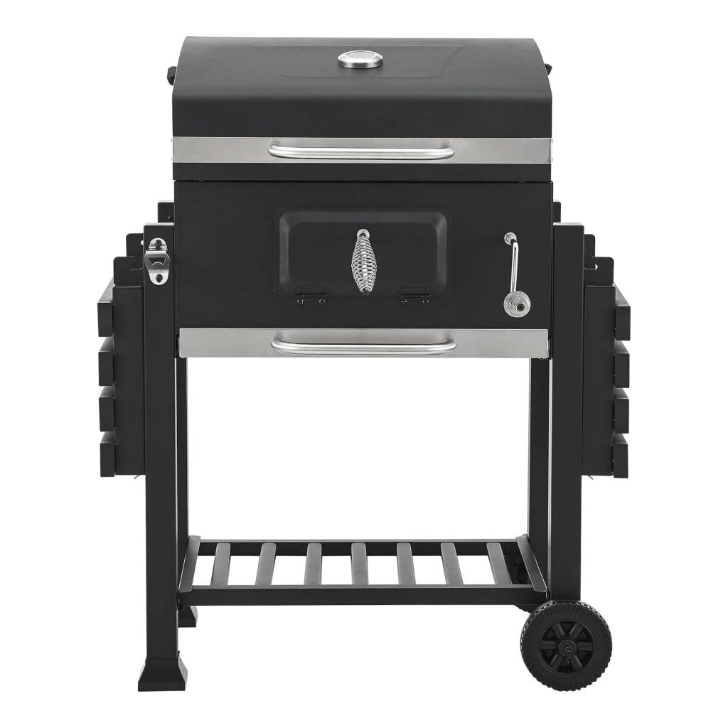 Carrello per barbecue a carbonella 105 x 135 x 48 cm nero 03_0009213