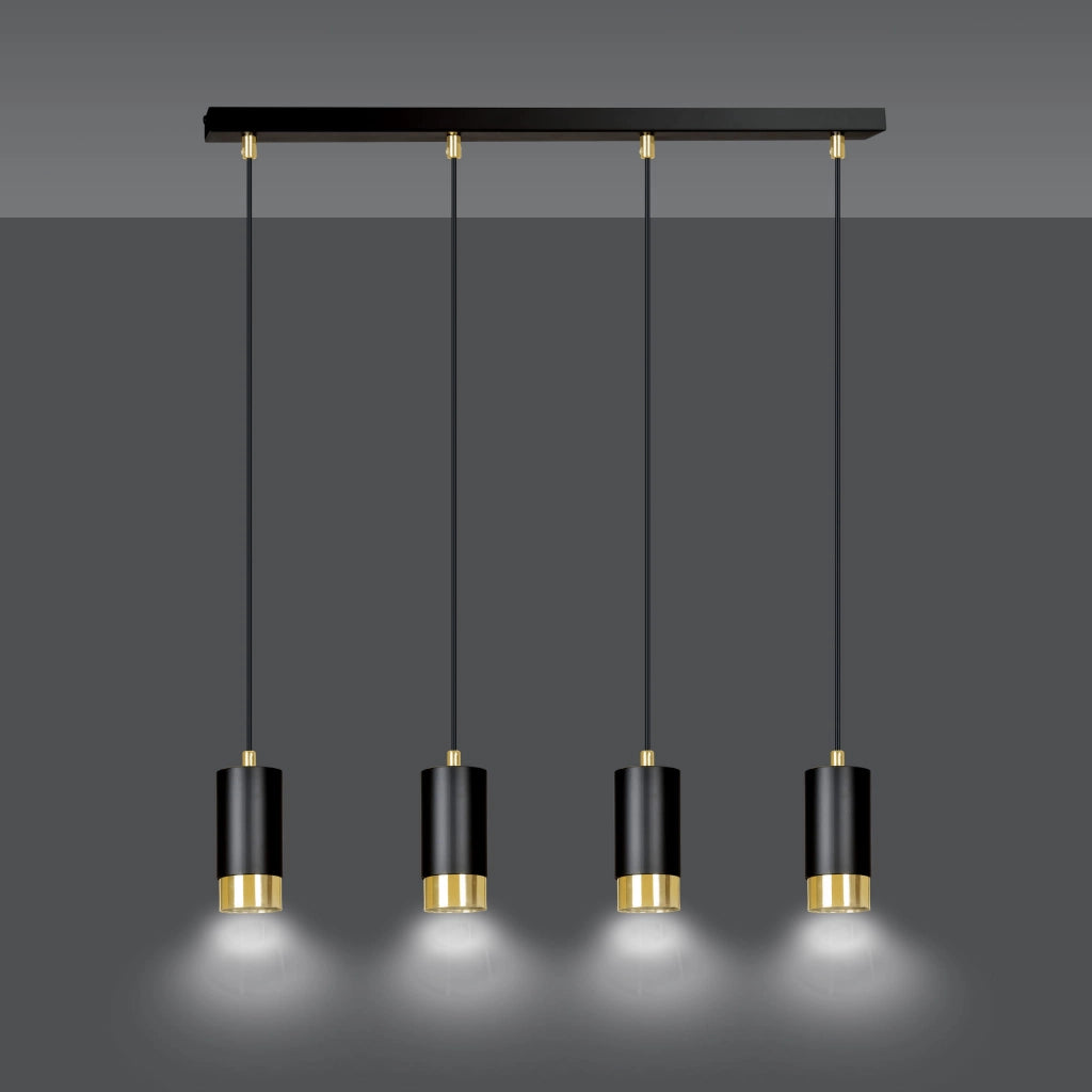 Lampadario Emibig Fumiko 4xGU10 nero/oro regolabile