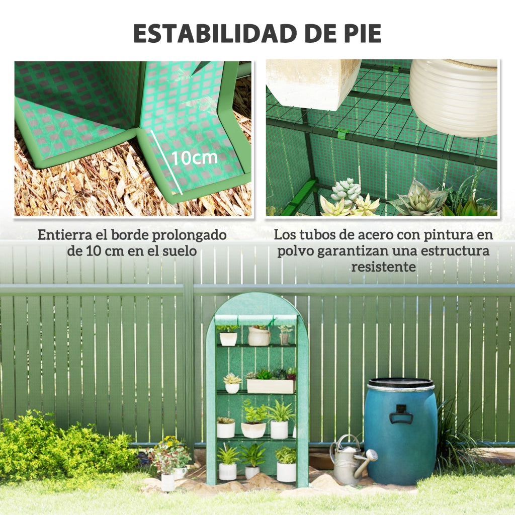 Serra da Giardino con 4 Ripiani e Porta a Rullo ¨C Zephmum ¨C Verde 105x45x160 cm