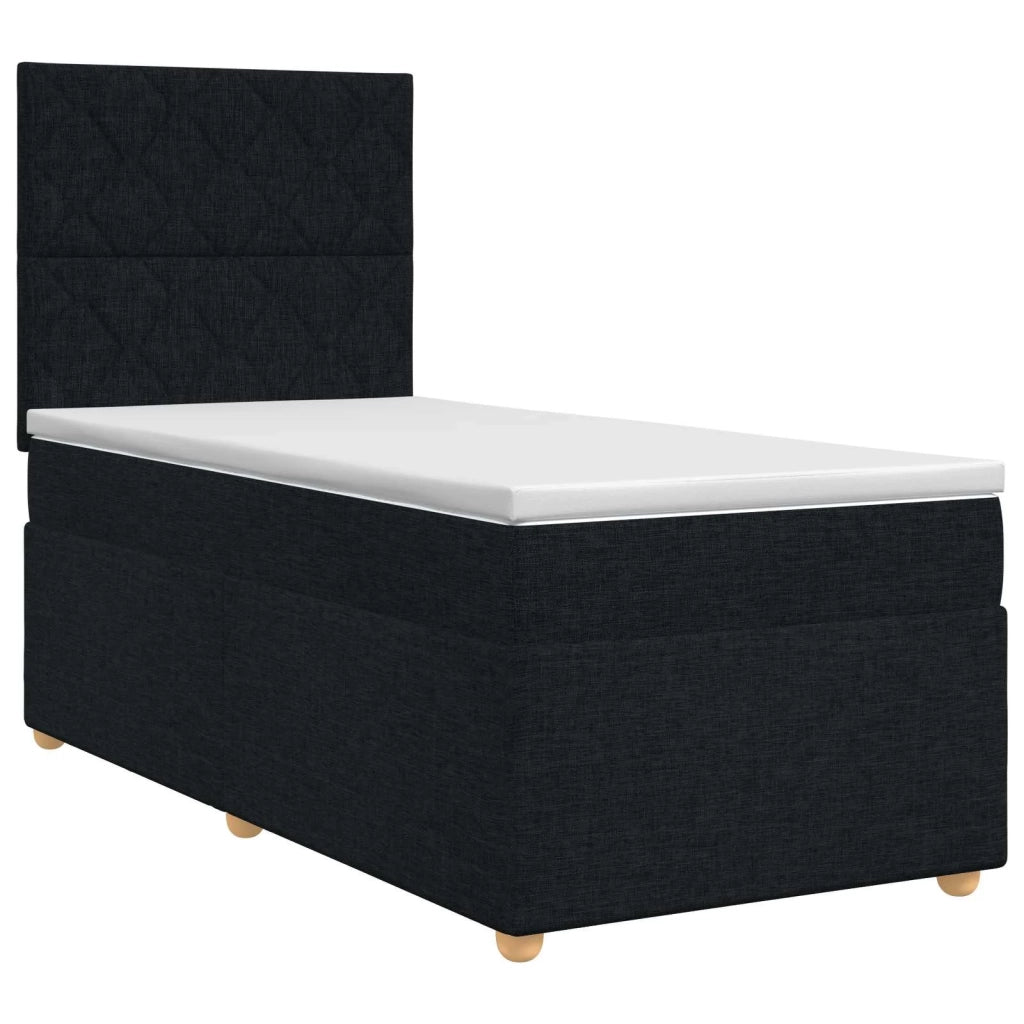 Letto box spring con materasso Nero 90 x 200 cm Tessuto 3453804