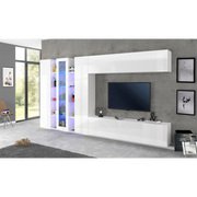 Parete soggiorno Maruska – 380x180x30 – Bianco Lucido