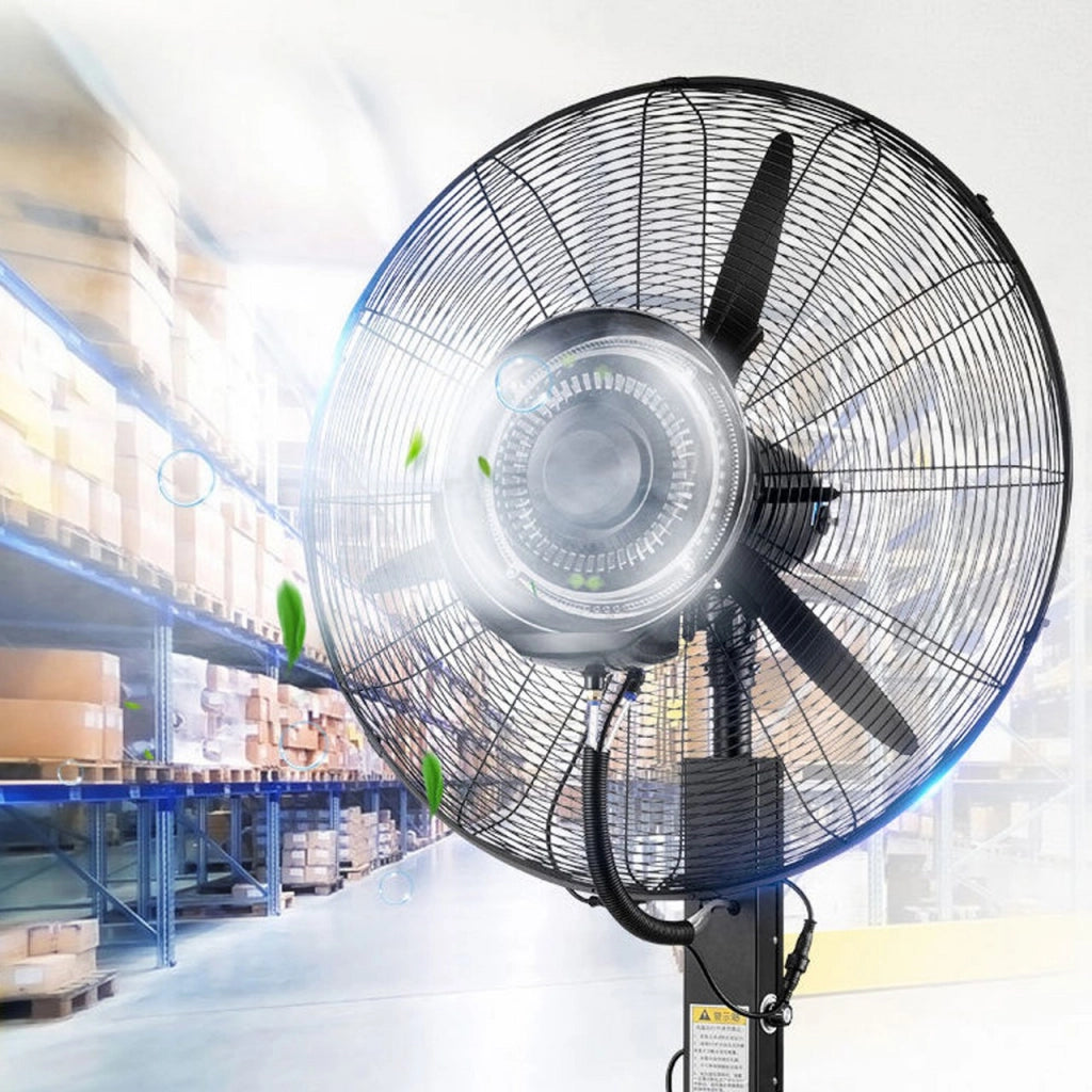 Ventilatore Nebulizzatore Raffrescatore 66 cm con Tanica 41L, 3 Velocità, Altezza 175 cm, 260W 220V